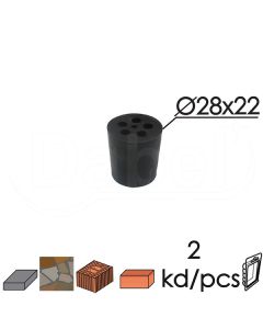 Dabel odbojnik podni za vrata OD800 Crna fi28x22mm (2kom) DBP1